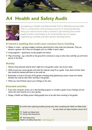 Health and Safety Audit - Gardening Guides for Students