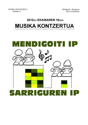 Musika Kontzertua 2012, kantak