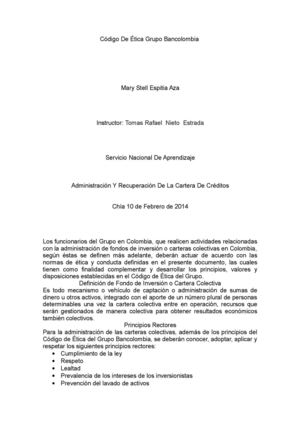 Código De Ética Grupo Bancolombia