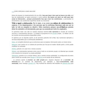 COMO EMPEZAR A USAR UNA WIKI