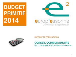 BUDGET PRIMITIF EUROP'ESSONNE 2014