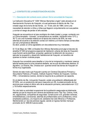 cARACTERIZACIÓN DE MI COMUNIDAD Y DE MIS ESTUDIANTES