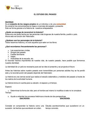 EL ESTUDIO DE NUESTRO PASADO