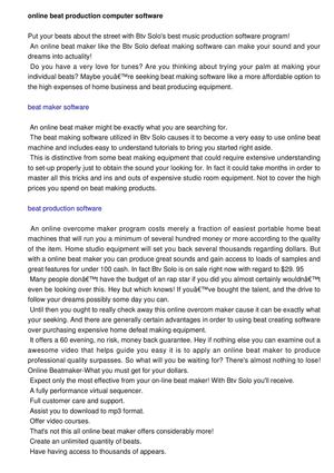 On-line beat creation software package