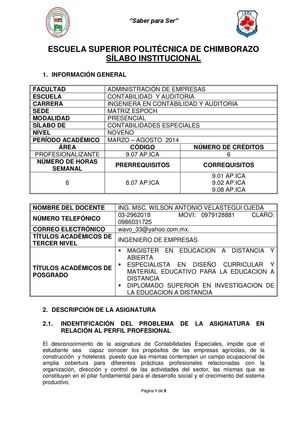 SILABO DE CONTABILIDADES ESPECIALES