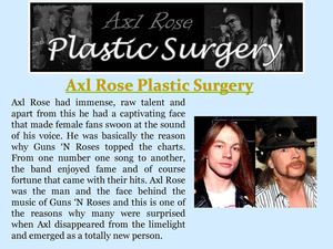 Axl Rose Plastic Surgery