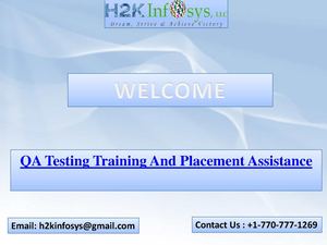Calaméo - QA Testing Training With 100% Placement Assistance H2K Infosys
