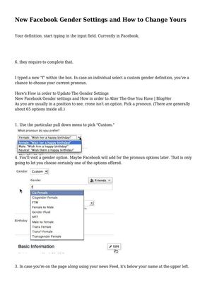 New Facebook Gender Settings and How to Change Yours