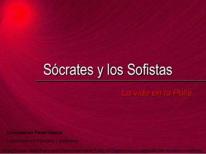 LOS SOFISTAS Y SÓCRATES