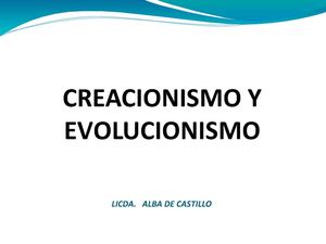 Creacionismo y Evolucionismo 