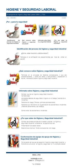 Folleto de Higiene y Seguridad Industrial
