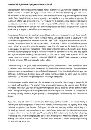 Selecting Straightforward Programs With Xplocial