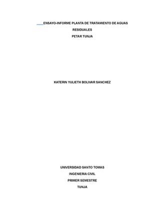 ensayo informe planta de tratamiento de aguas residuales PETAR 