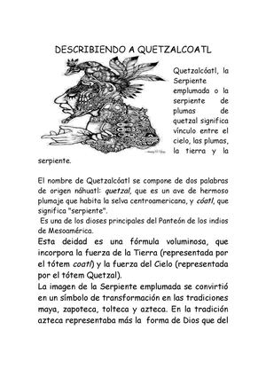 Describiendo a Quetzalcoatl