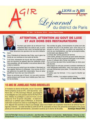 AGIR REVUE LIONS DE PARIS (février 2014)