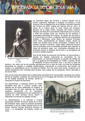 Hoja de sala exposición "Visite España. La memoria rescatada"