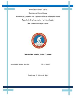 Herramientas web: Calameo, Issuu y Animoto