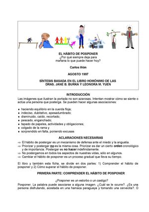 El hábito de posponer - Resumen del libro