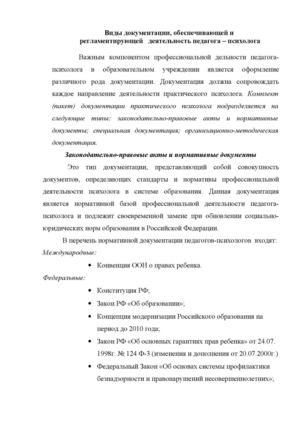 Виды документации