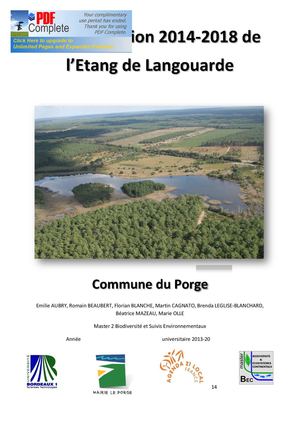 Plan de gestion de l'étang de Langouarde