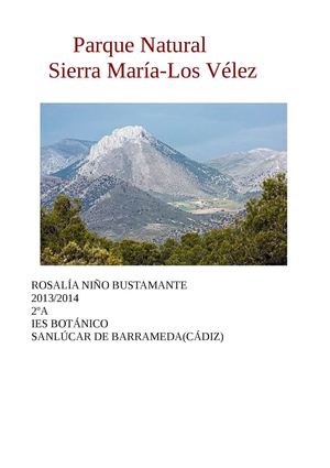 Parque Natural Sierra María-Los Vélez