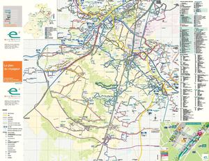 Carte de tous les transports sur le territoire europ'essonne
