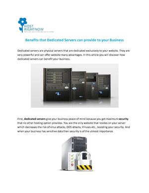Benefits that dedicated servers can provide to your business