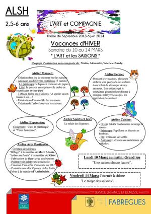 Programme des vacances d'hiver 2014 - ALSH 2,5-6ans - Semaine 2