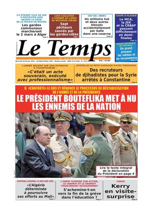 Le Temps d'Algérie Edtion du Mercredi 19 Février 2014