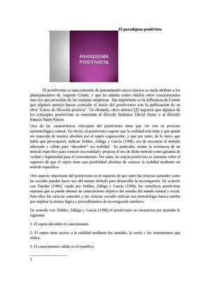 "PARADIGMA POSITIVISTA"