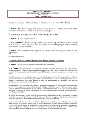 Compte rendu  CNSIS du 17 12 2013