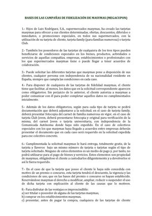 Bases Campaña Fidelización de masymas