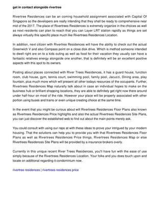 Respond along with Rivertree Residences to acquire knowledge associated with amount also floorplans for this imminent residence in fact it is at Sengkang. 