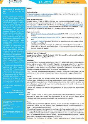 La Lettre des BU #11