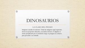 LOS DINOSAURIOS