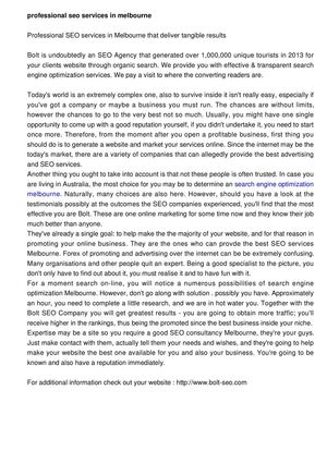 Professional SEO services in Melbourne