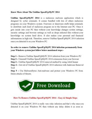 Get Rid of Uniblue SpeedUpMyPC 2014 Program From Windows System