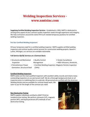 Welding Inspection Services