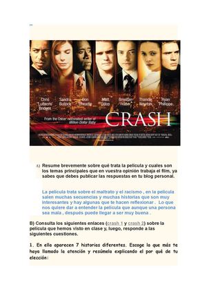 Trabajo sobre la película crash 