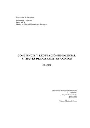 Conciencia y regulación emocional a través de los relatos cortos. El amor