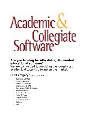 Best Academic, Student Discount Software, School &amp; Student discount software on Sale 