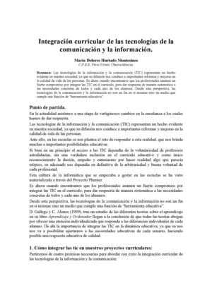 Integración curricular de las tecnologías de la información y la comunicación