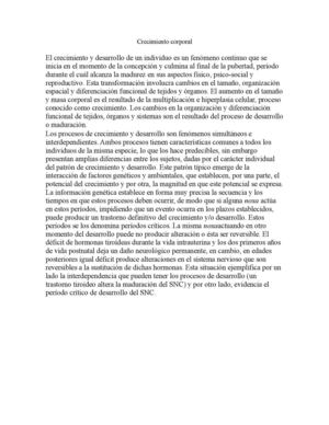 crecimiento corporal