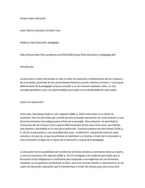 ensayo de la educacion