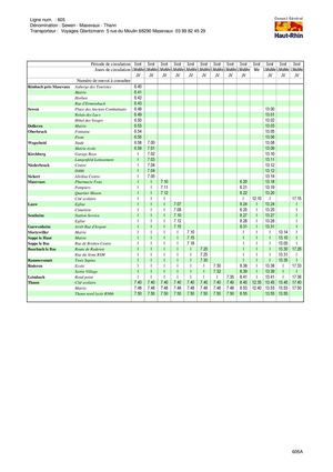 Horaires bus Sewen-Thann