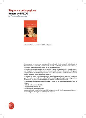 Fiche pédagogique - La Femme abandonnée