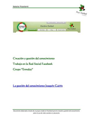 Creación y gestión del conocimiento