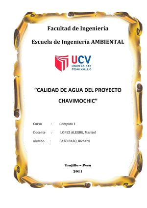 Calidad De Agua Del Proyecto 