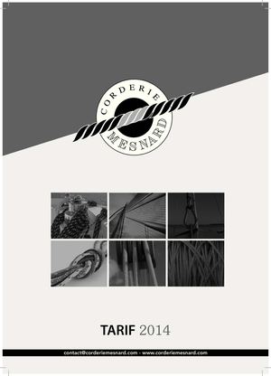 Tarifs 2014 - Corderie Mesnard