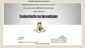 acrostico de evaluacion de los aprendizajes 